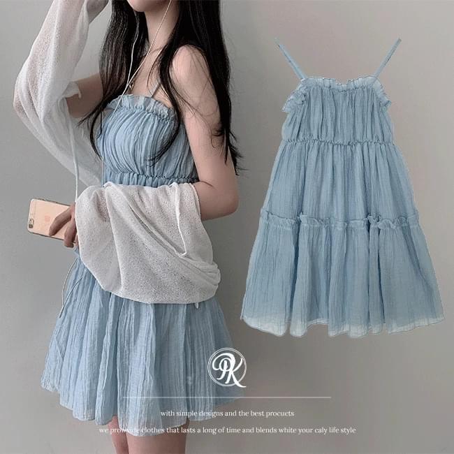 Suin Frill Cancan Mini Bustier Sleeveless Dress