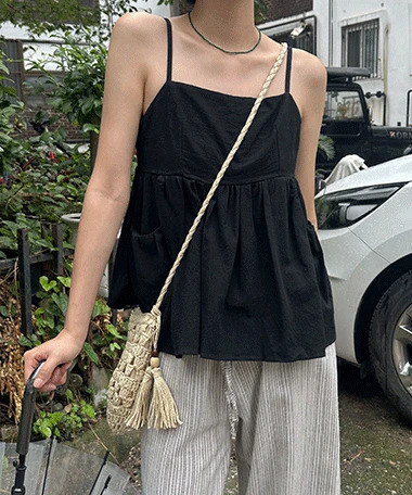Yoko Flare Pocket Bustier Sleeveless Top 无袖