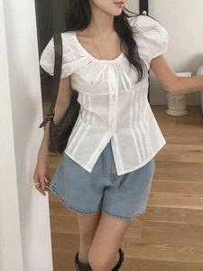 Ripple Ribbon Puff Winter Blouse (3 Colors)