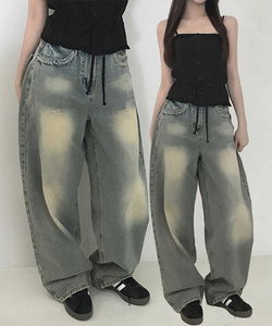 トニーウォッシングワイドデニムパンツ