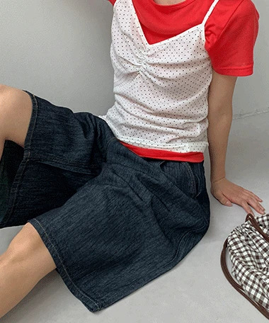 MoriKan Two Pintuck Bermuda Pants