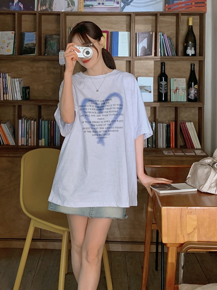 Lubdin Cotton Round Neck Printed Short Sleeve T-Shirt 短袖上衣