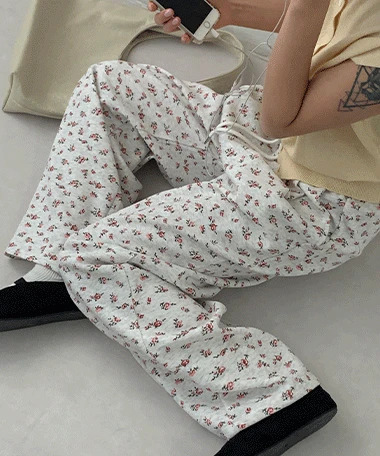 Arcane Flower Wide Pintuck Pants 长裤