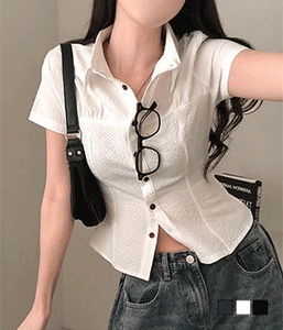 Moen Slim Fit Cooling Support Shirring Short Sleeve Shirt