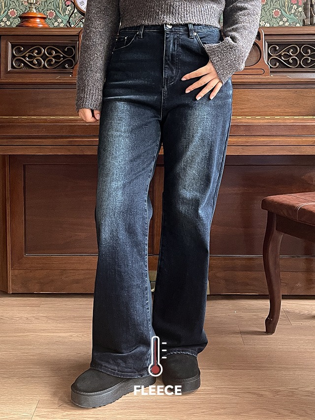 Big size S-2XL Rundana 3-length Fleece-lined Faded hidden banding Spandex denim pants jeans 牛仔裤