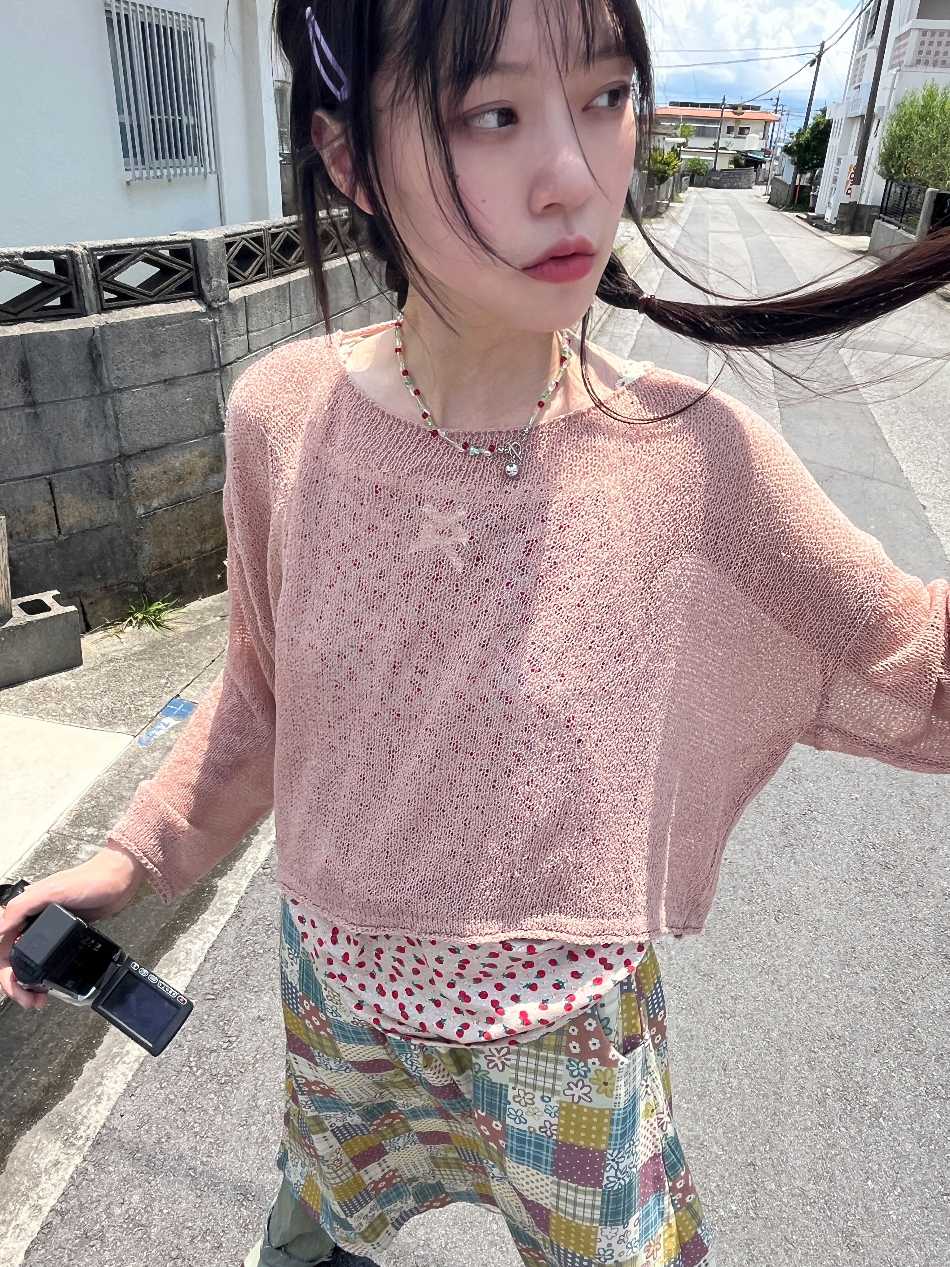 Back Ribbon Cool Boucle Knitwear  针织衫