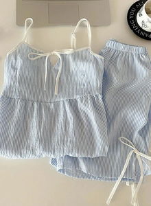 Lulu Stripe Summer Sleeveless Pajama Set