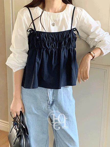 Sierra Shirring Sleeveless Blouse 衬衫