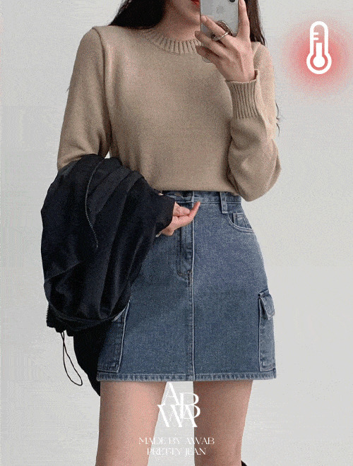 Mini & Cargo Fleece-lined skirt - Fleece-lined lining/2color/2size 裙子