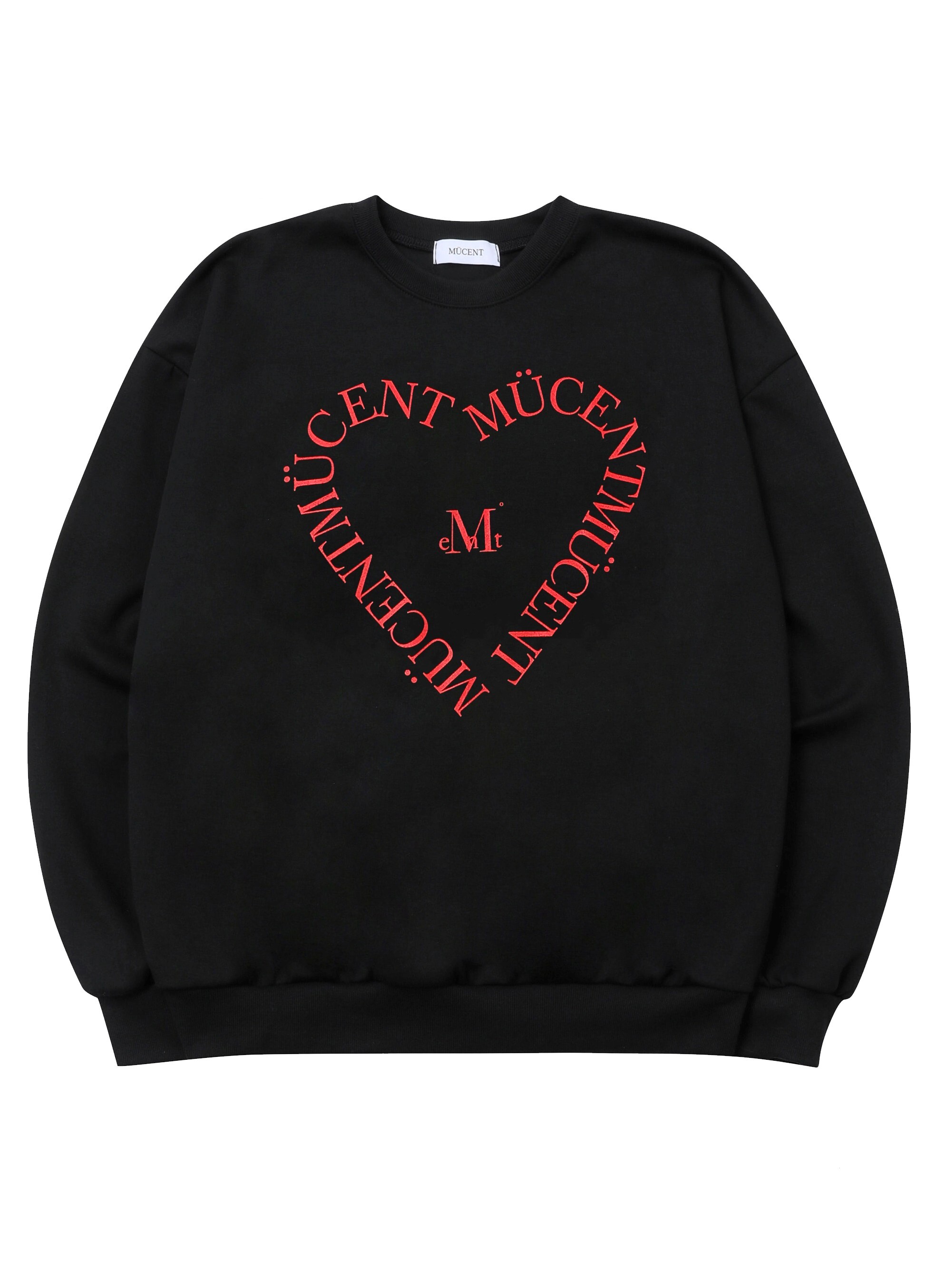HEART LETTERING LOOSE FIT Sweatshirt Heart Lettering Loose-fit Long Sleeve Sweatshirt (3 Colors) 长袖上衣