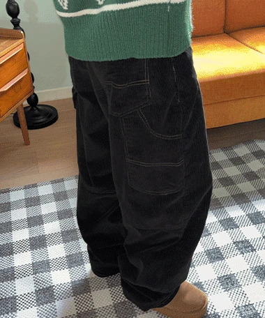 Demin Stitch Corduroy Carpenter Wide Cotton Pants 长裤