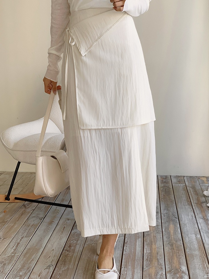 Laforeden Layered Wrap Back Banding Long Skirt 裙子