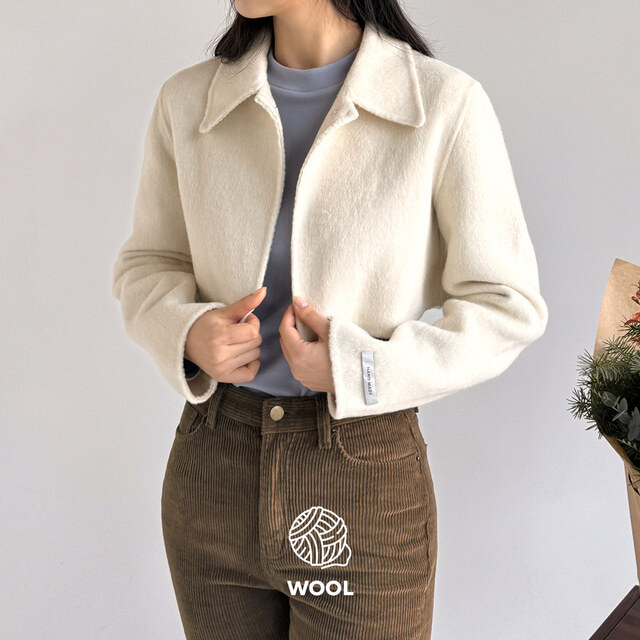 Big size 55-88 Flo one button wool handmade short crop jacket coat wedding guest look 夹克