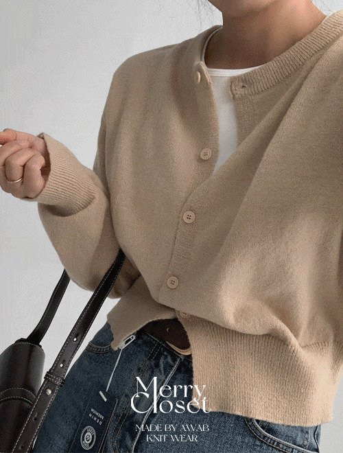 #AWABMADE:_MerryCloset. Define round cardigan -cd/3color 开襟衫