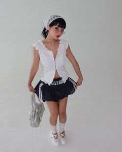 星星圖案皺褶拉鍊襯衫