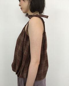 Plaid Balloon Blouse