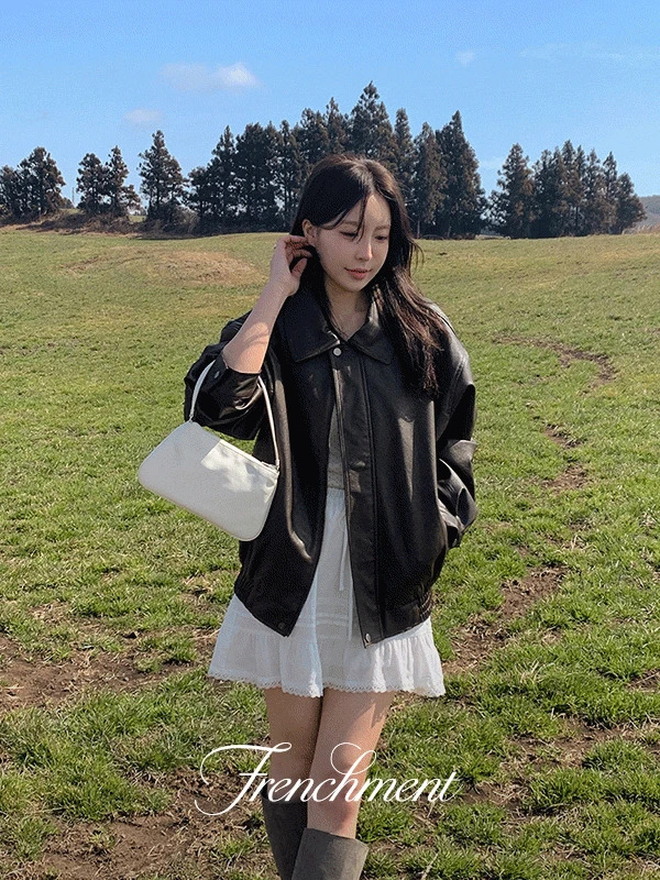 Pound Leather Blue Jean Loose-fit Leather Jacket Jacket 夹克