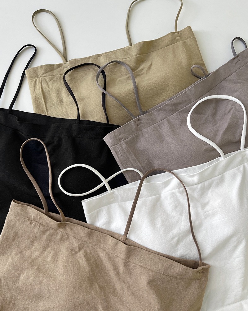 Basic Plain Square Strap with Built-in ZB Cap Sleeveless Sleeveless 无袖