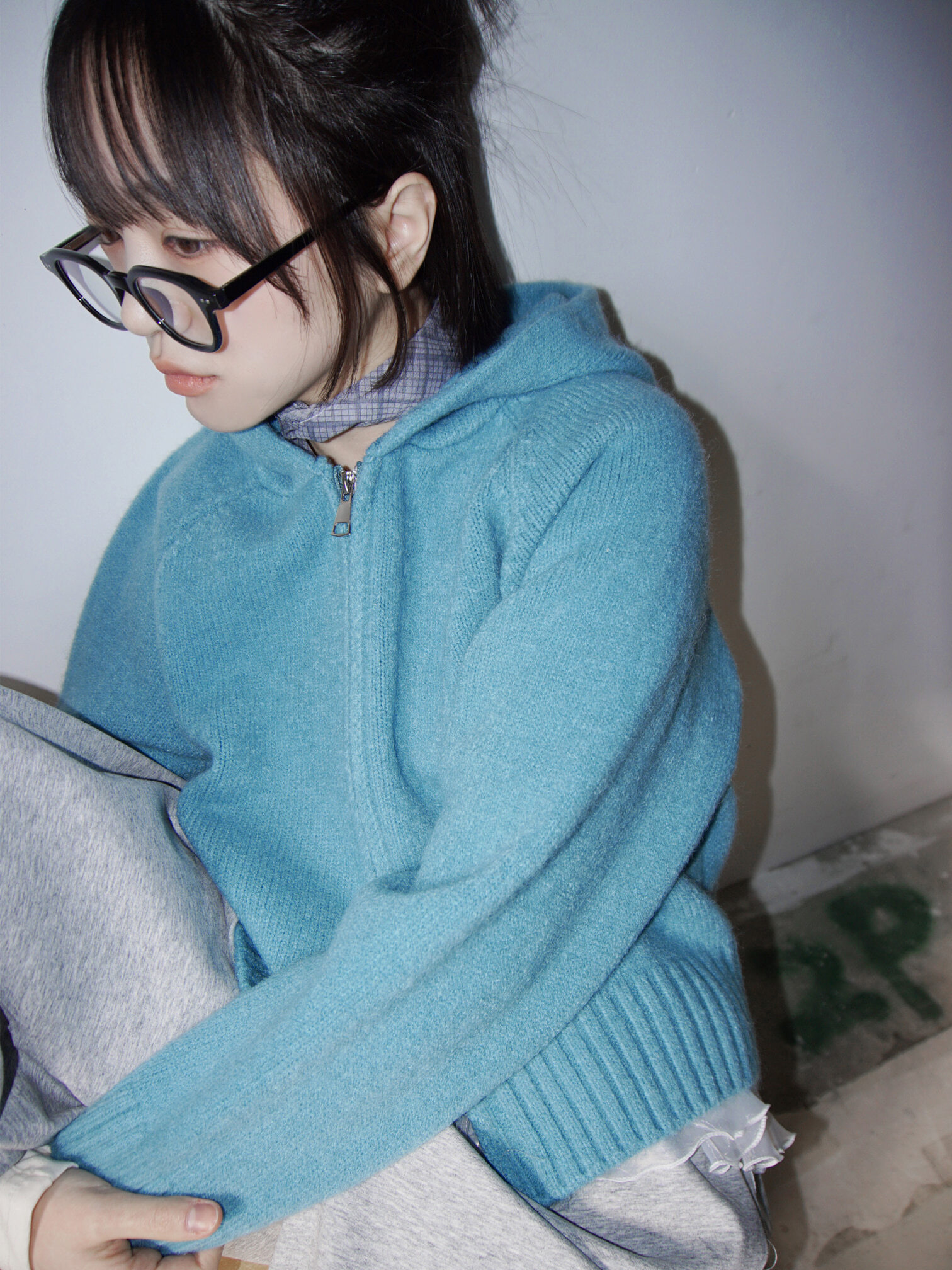 Mellow Color Hooded Zip-up