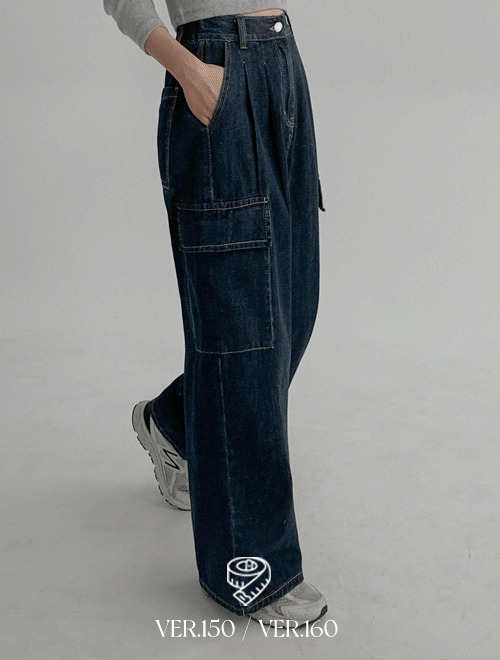 Cargo Raw material wide long pants -short girls/select length/2color/4size 长裤