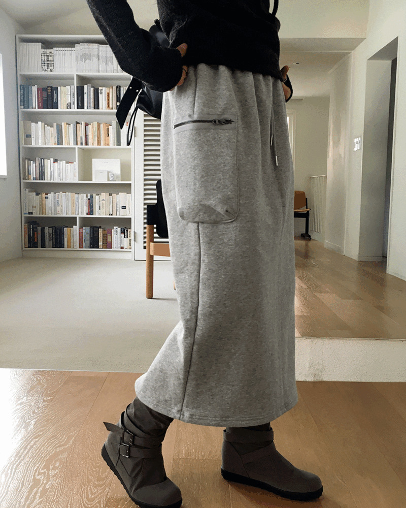 Nick zipper biscuit pocket juli long skirt 裙子