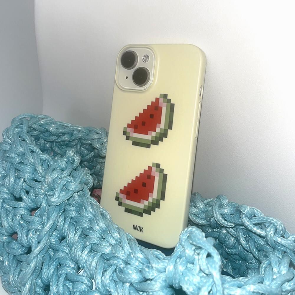 サマースイカピクセルハードiPhoneケース (当日発送)