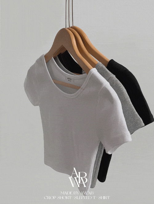 #AWABMADE:_베이직라운드크롭반팔티 -3color