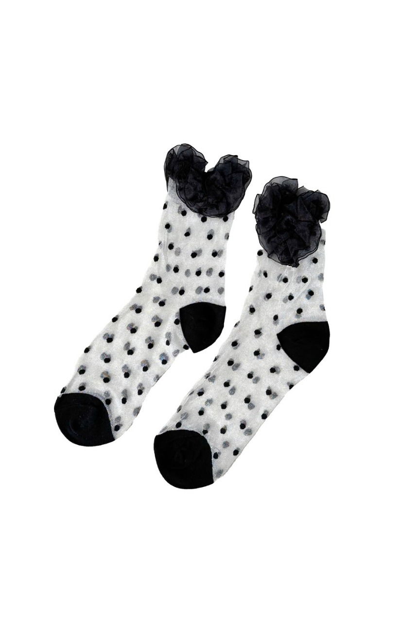dot frill sheer socks