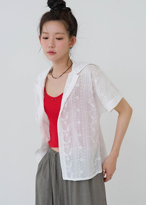 Eyelet Sera Half Sleeve Blouse