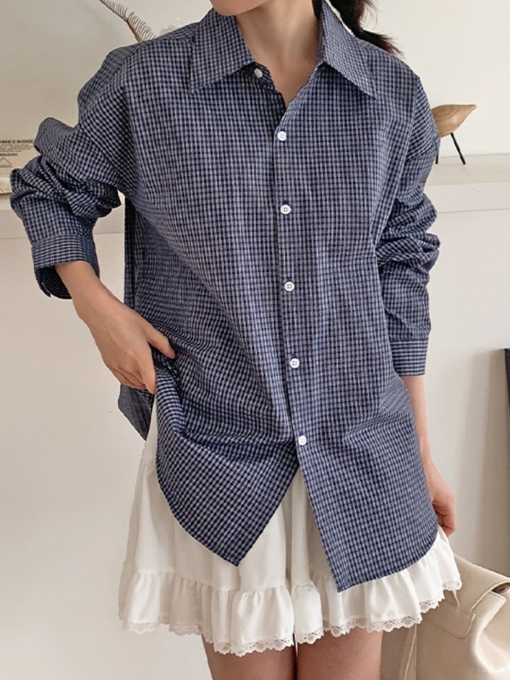 Debroan Cotton Caraneck Check Shirt 襯衫