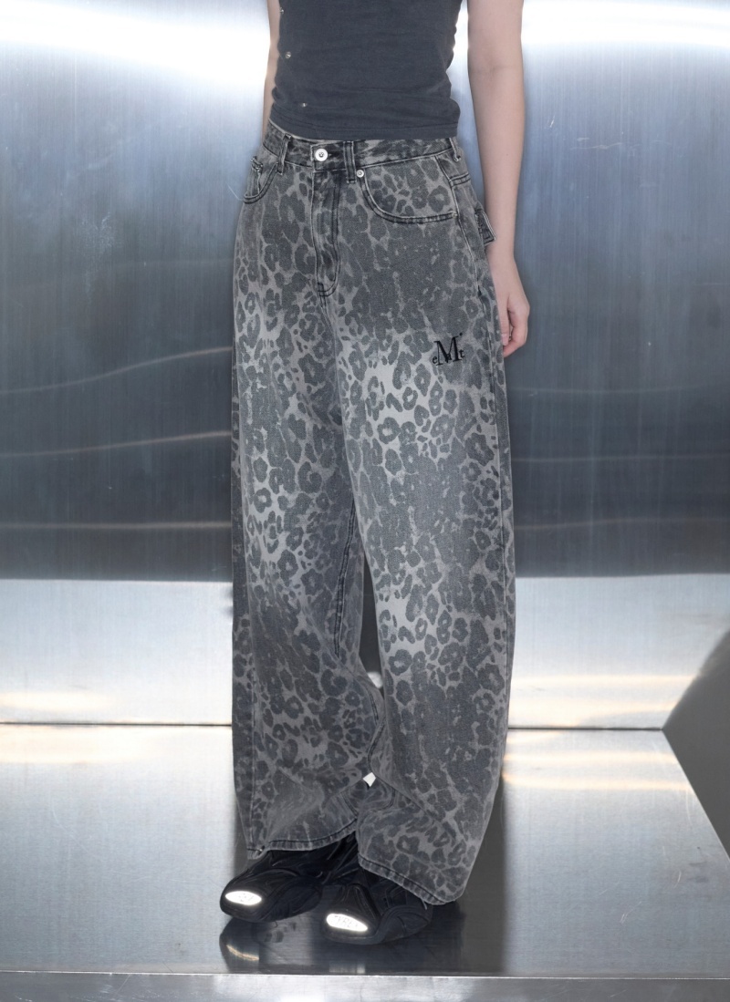 DITT SNAP BUTTON LEOPARD WIDE PANTS DITT SNAP BUTTON LEOPARD WIDE PANTS 長褲