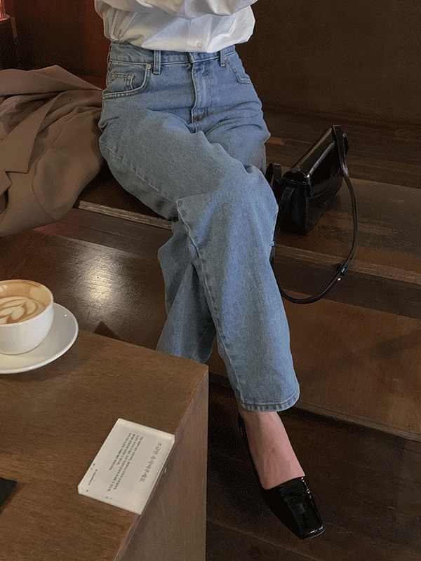 Little's Summer Light Blue Straight Straight Denim Pants 牛仔裤