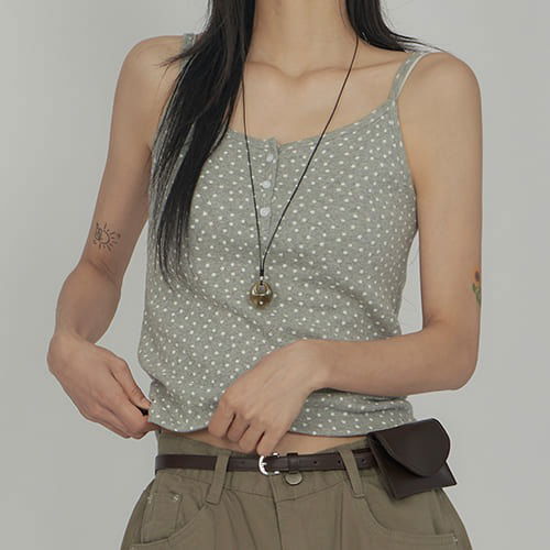 Flower Pattern Button Sleeveless SL008