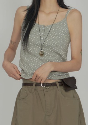 Flower Pattern Button Sleeveless SL008