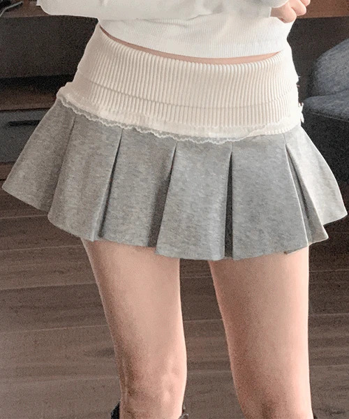 Giselle Banding Lace Pleated Mini Skirt 裙子