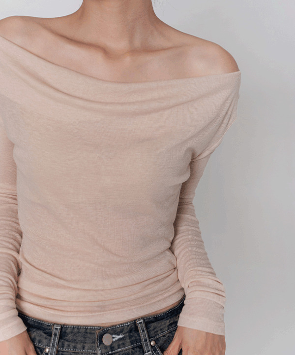 ballerina sheer shirring T-shirt 長袖上衣