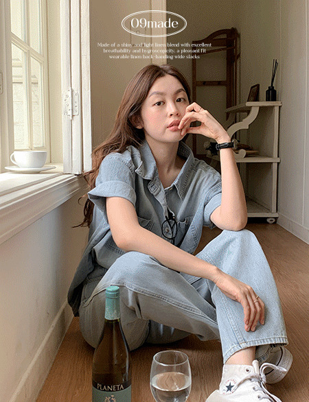 코니 루즈핏 데님 셔츠 82348