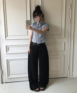 Dan Only Summer Hoodie Side Pintuck Snap Wide Pants