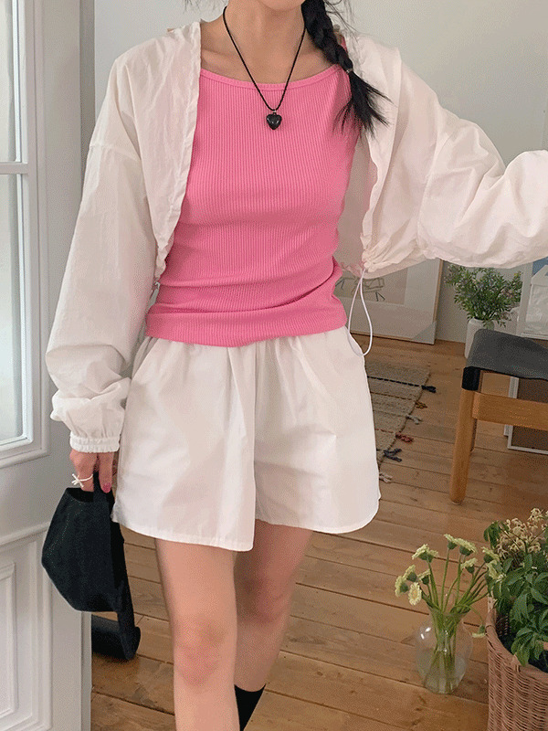 Venue Summer Bolero Nylon Anorak Rainy Season Crop Jacket Zip-up