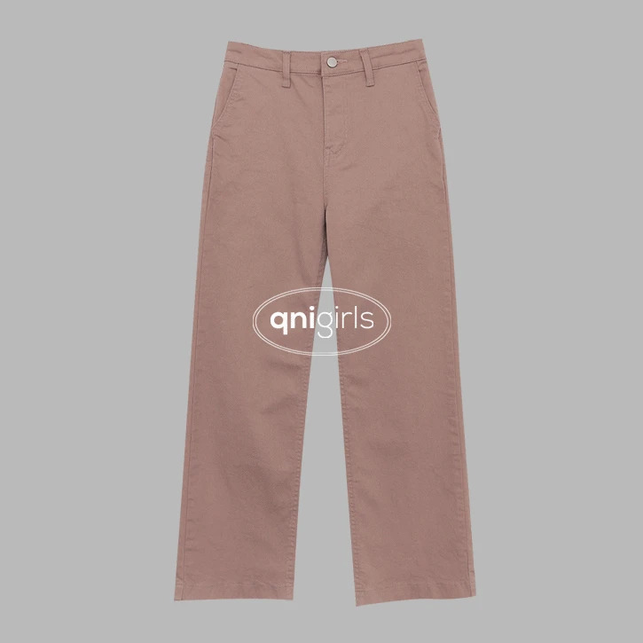 Short girl's one-piece 2 banding Spandex cotton pants 长裤