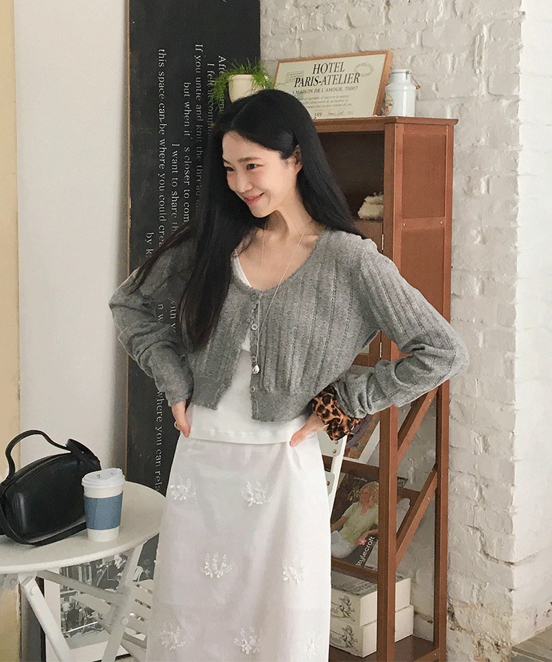 Sona Wool Cardigan (55% superfine wool, cherry blossom look) 开襟衫
