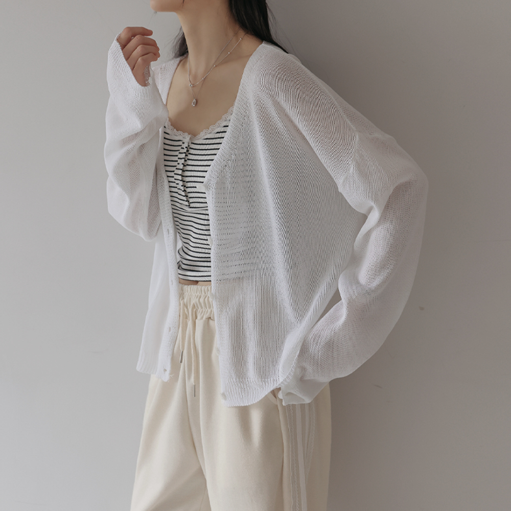 Time V-neck knit cardigan