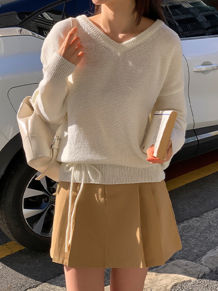 Surelove V- V-Neck Tie Knitwear  針織衫