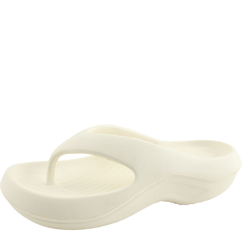 EVA Lightweight Soft Flip Flop Slippers Ivory