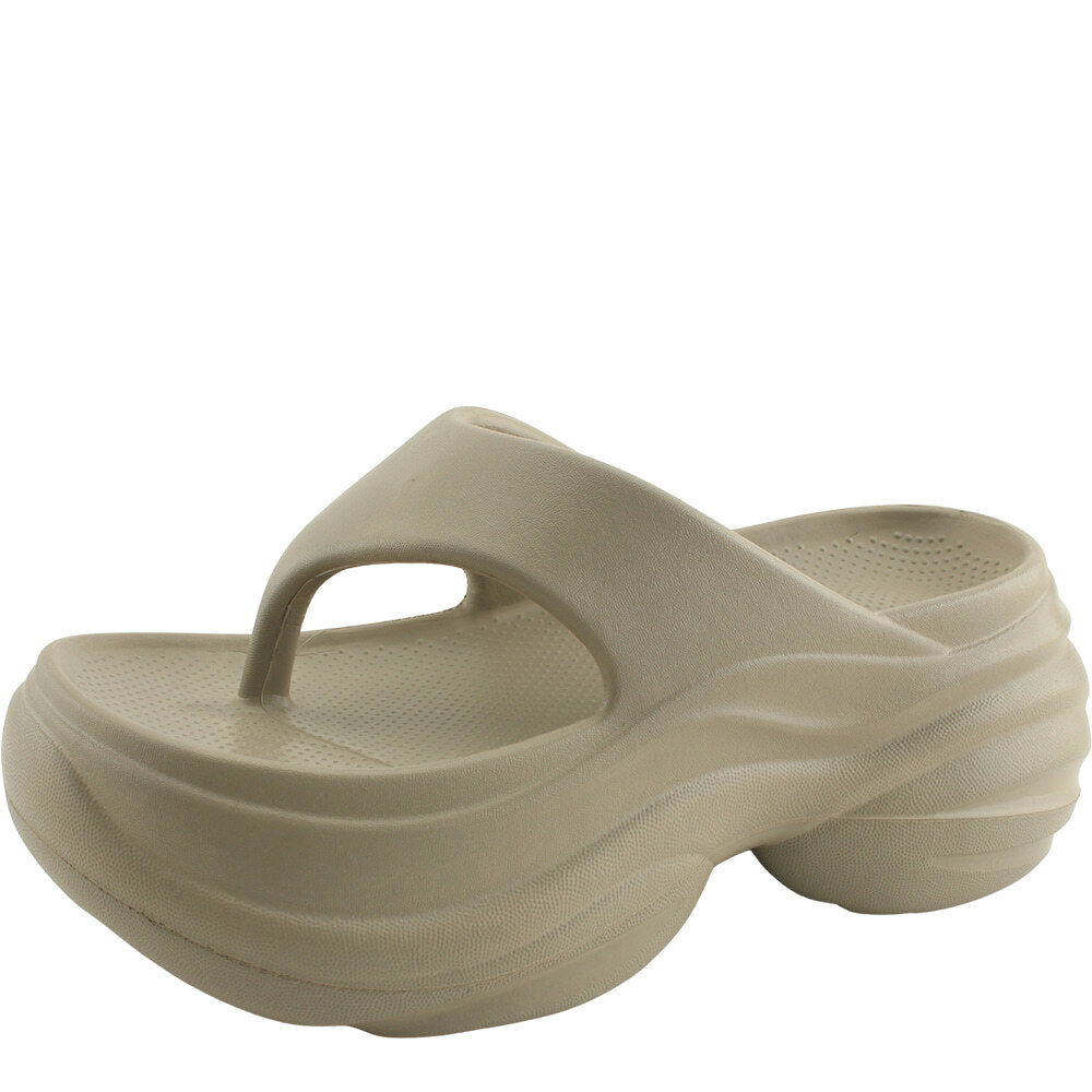 EVA Soft Flip Flop High Heel Height Increasing Slippers 8cm Grey