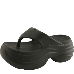 EVA Soft Flip Flop High Heel Height Increasing Slippers 8cm Black