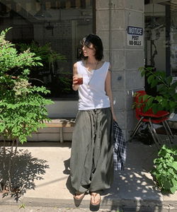 Bamboo tutu wide pants