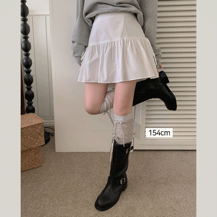 澎澎感綁帶蝴蝶結短裙