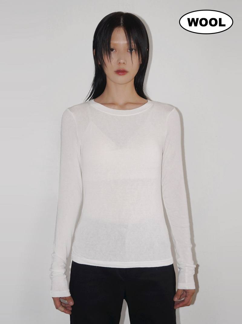 WOOL SLIM LONG SLEEVE 長袖上衣