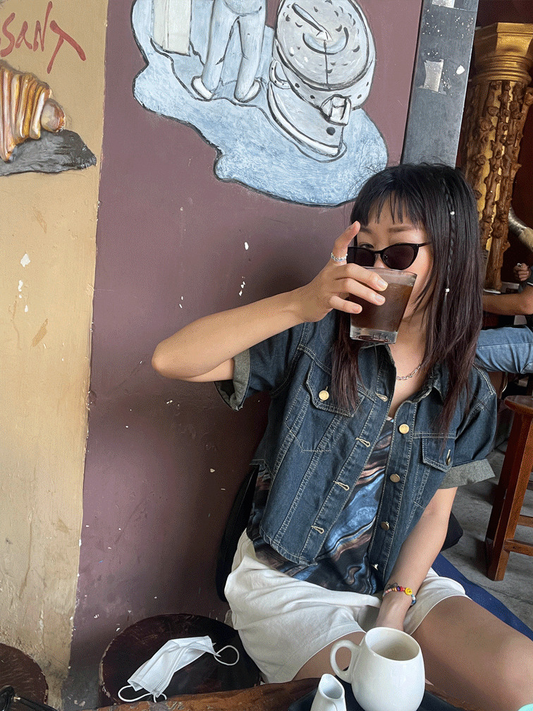 post half denim shirts 雪紡襯衫